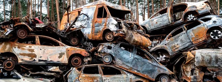 Через бойові дії в Україні знищено 500 тис. авто, всього постраждало понад 1 млн автівок