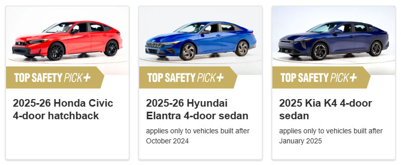 TOP SAFETY PICK Small cars