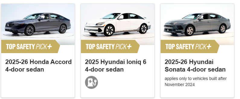 TOP SAFETY PICK Midsize cars
