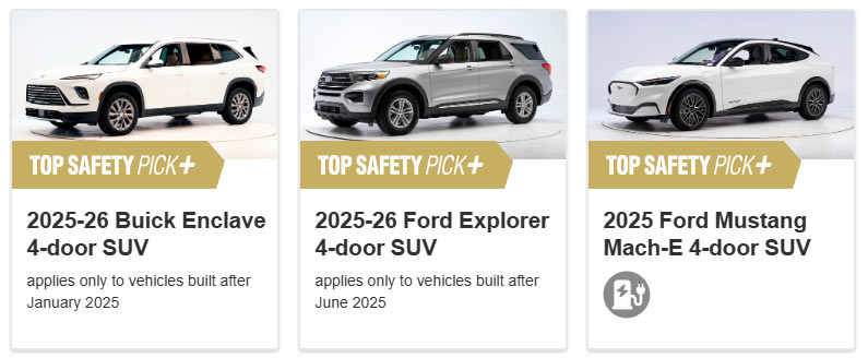 TOP SAFETY PICK Midsize luxury cars